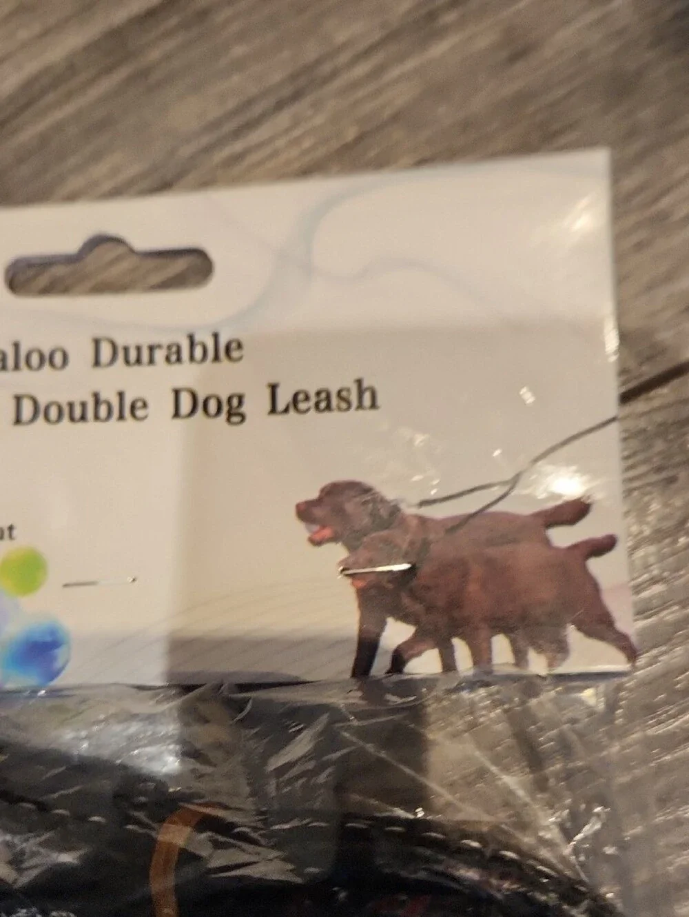Waloo Black Bungee Double Dog Leash - Durable Hands-Free Design
